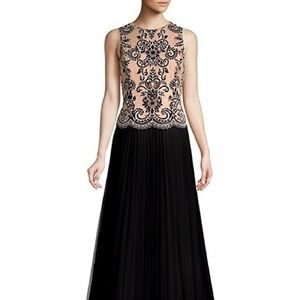 NWT Aidan Mattox Embroidered Lace Two-Tone Dress